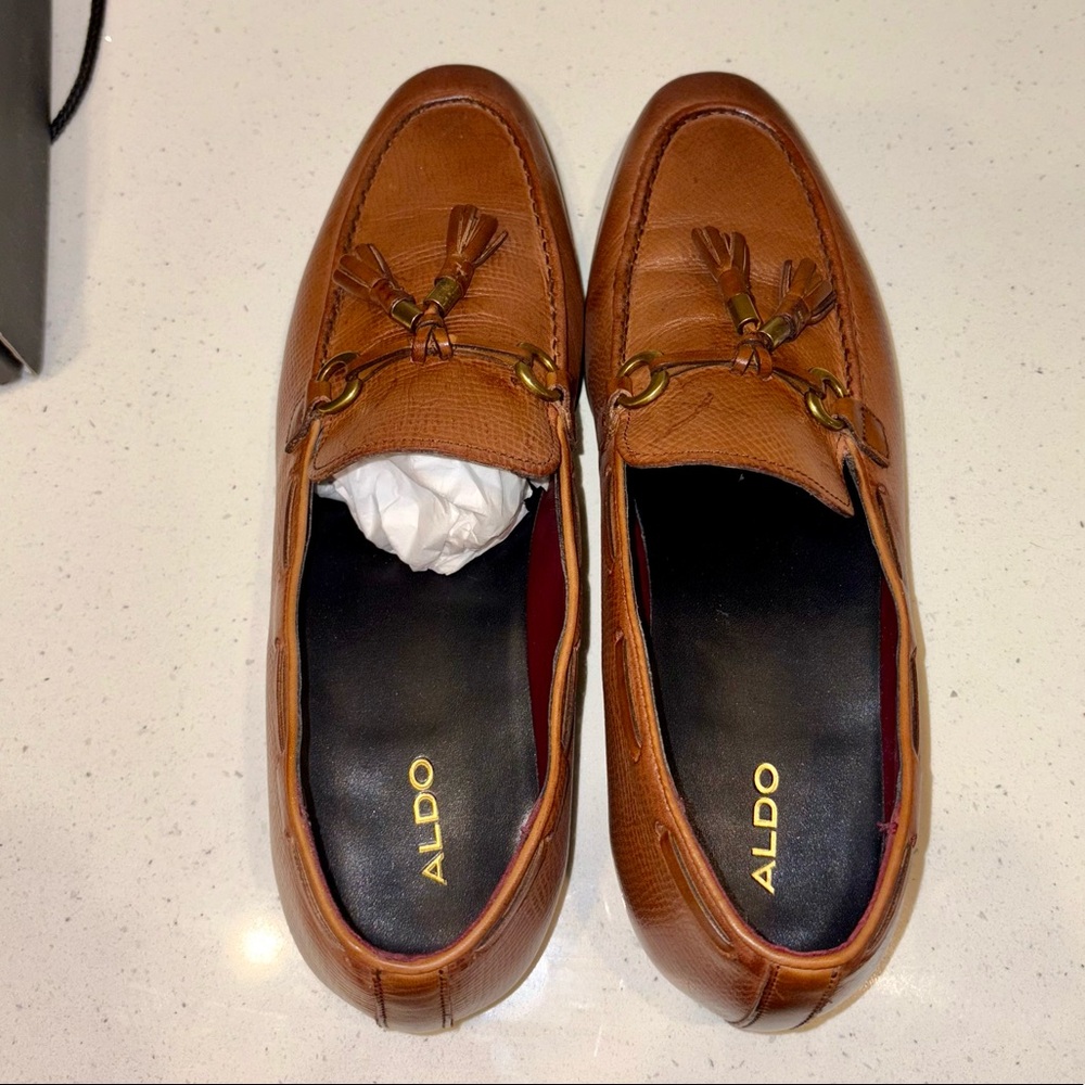 ALDO MENS SLIP ON DRESS LOAFER OLALEVIEL 10.5 US COGNAC - Picture 8 of 8